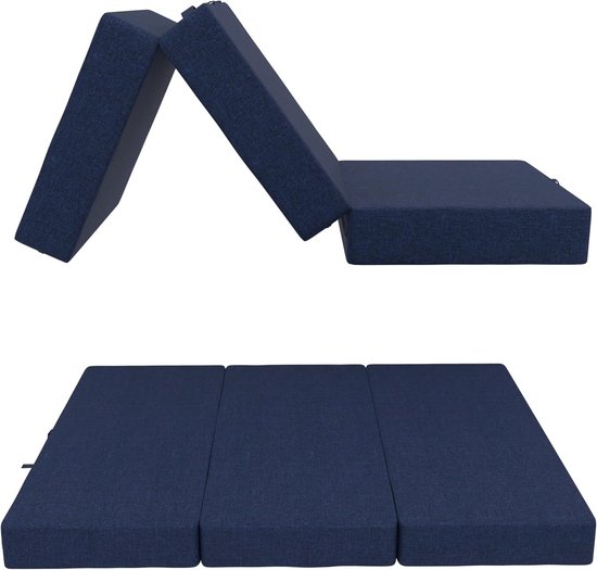 Vouwmatras Camping Matras 80 x 195 cm - 3-delig Opvouwbaar Gastenmatras van Merkloos