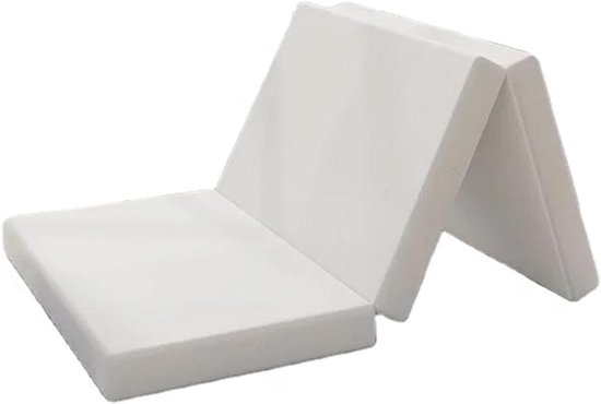 Vouwmatras - Driebladige matras - Kamperen en reizen - Comfortabele schuimondersteuning - Volledige grootte - Neutrale kleuren