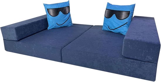 Vouwmatras Dubbel 174 x 78 x 13 cm Blauw - Gastenmatras inklapbaar voor kamperen en ontspanning van Merkloos