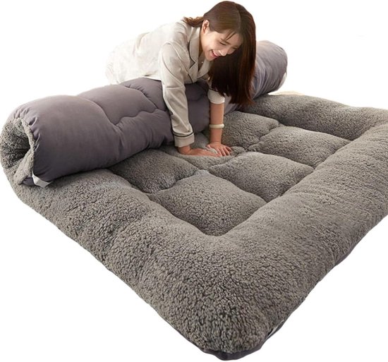 Vouwmatras Futon - Dorm Matras Tatami - Ruimte Besparen - Dubbele Antislip - 120 x 190 cm - Grijs