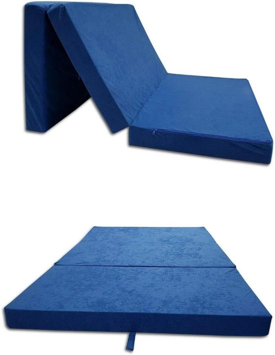 Vouwmatras - Gastenbed - Comfortabel slapen - Oeko-Tex Standard 100 - 120 x 200 cm - Blauw