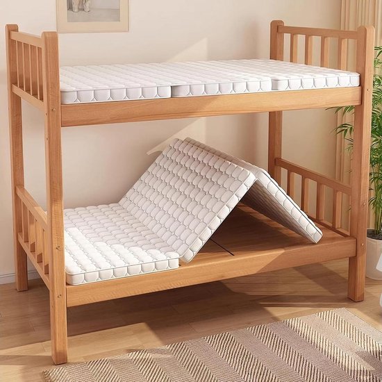Vouwmatras - Gastenbed Matras - Comfortabel Slapen - Kokosvezel Vulling - 150 x 200 cm - Wit