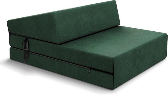 Vouwmatras - Gastenmatras - Comfortabel Slapen - Wasbare Overtrek - 70 x 200 cm - Donkergroen