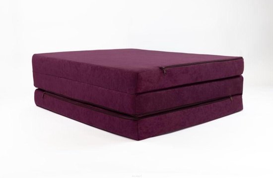 Vouwmatras - Gastenmatras - Extra Slaapplek - Orthopedisch Schuim - 195x60x9 cm - Paars