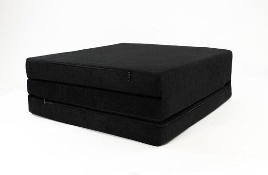 Vouwmatras Gastenmatras - Opvouwbaar Bed - Extra Slaapplek - Ruimtebesparend Ontwerp - 195x60x9 cm - Zwart