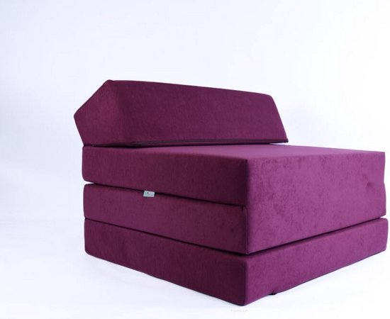 Vouwmatras Gastenmatras - Opvouwbaar Bed - Extra Slaapplek - Ruimtebesparend Ontwerp - 200 x 70 cm - Paars