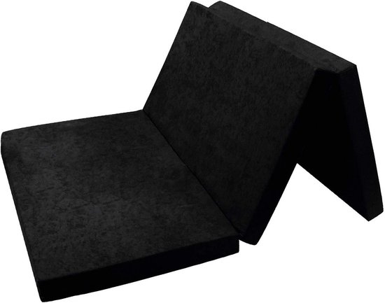Vouwmatras Gastenmatras - Opvouwbaar Logeerbed - Comfortabel Slapen - Ruimtebesparend Ontwerp - 195x120x8cm - Zwart