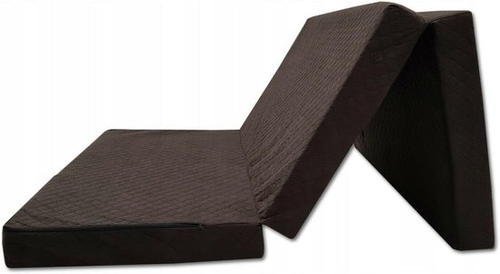 Vouwmatras - Gastenmatras Opvouwbaar - Logeren en Reizen - Wasbaar Afneembaar - 200 x 120 cm - Bruin