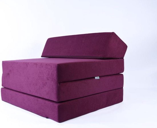 Vouwmatras Gastenmatras - Opvouwbare Slaapmat - Comfortabel Slapen - Ruimtebesparend Ontwerp - 200 x 70 cm - Paars