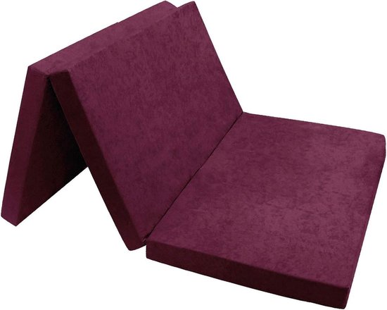 Vouwmatras - Gastenmatras Reismatras - Comfortabel Slapen - Wasbaar Overtrek - 195 x 120 x 8 cm - Zwart