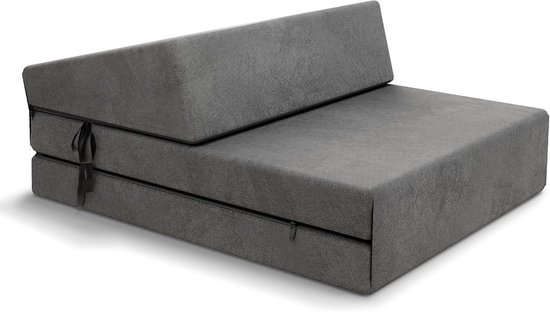Vouwmatras - Gastenmatras Slaapbank - Extra Slaapplaats Creëren - Compact Opvouwbaar - 70 x 200 cm - Grafietgrijs van Merkloos