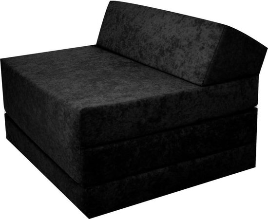 Vouwmatras Gastenmatras - Slaapmat - Extra Slaapplek - 3-voudig Opvouwbaar - 200x70x10cm - Zwart