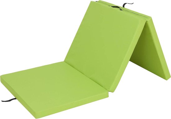 Vouwmatras - Gastenmatras Slaapmat - Kamperen Ontspannen - Afneembare Wasbare Hoes - 195 x 80 cm - Lindegroen