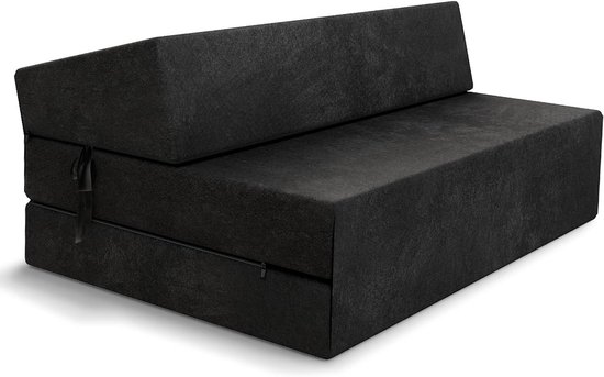 Vouwmatras - Gastenmatras Slaapmatras - Comfortabel Slapen - Koudschuim Vulling - 120 x 200 cm - Zwart