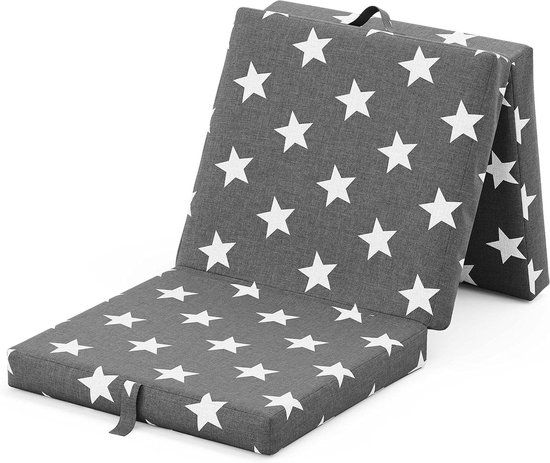 Vouwmatras - Gastmatras Opvouwbaar - Logeren - 3 Schuimplaten - 190 x 70 x 9 cm - Wit van Merkloos