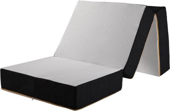 Vouwmatras - Logeerbed - Kamperen en reizen - Orthopedisch schuim - 100 x 200 cm - Wit