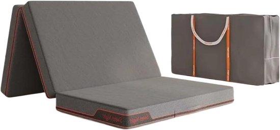 Vouwmatras - Reis matras - Ontspannen slapen - Ruimtebesparend ontwerp - 10 cm dik - Grijs