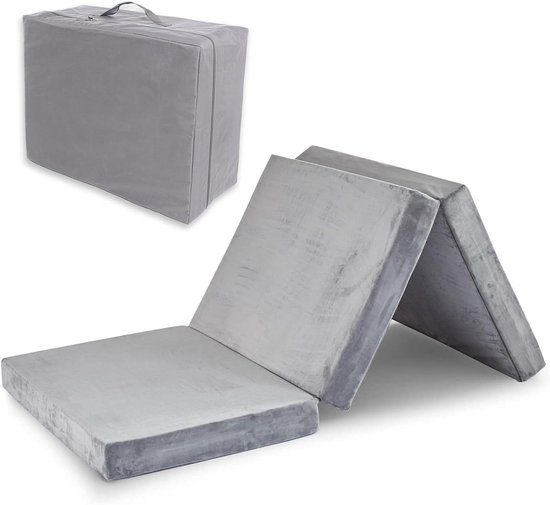 Vouwmatras Schuim - Opklapbaar Bed Vloer - Logeren Kamperen Spelen - Afneembare Wasbare Hoes van Merkloos