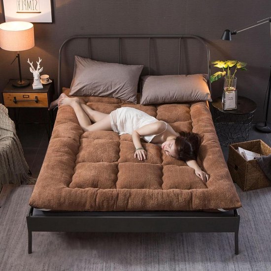 Vouwmatras - Vloermatras Futon - Kamperen Slapen - Traditioneel Japans Ontwerp - 90x190cm - Bruin