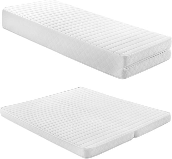 Vouwmattres - Gastbed Matras - Logeren en Reizen - Orthopedisch Schuim - 160 x 200 cm - Wit