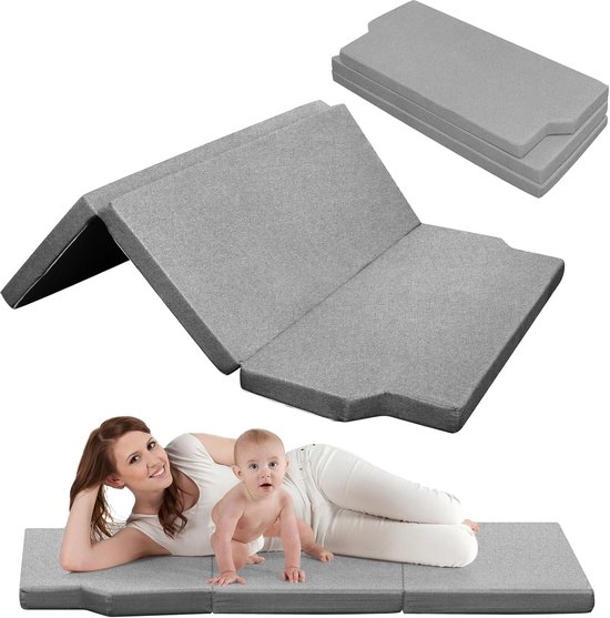 Vouwmattress - Kampeermatras Campermatras - Comfortabel Slapen - Speciaal voor VW Bus - 185 x 148 x 8 cm - Grijs