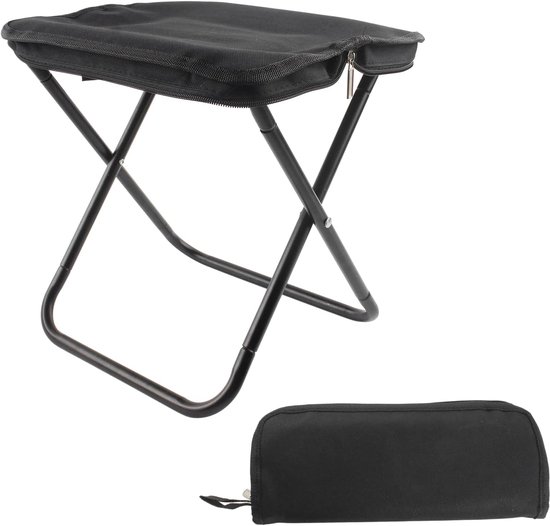 vouwstoel - campingstoel opvouwbaar - Draagbare opvouwbare stoel - Opvouwbare kampeerkruk - camping stoel - Geschikt voor reizen, wandelen, hiken, vissen, picknicken en barbecueën - Zwart van Merkloos