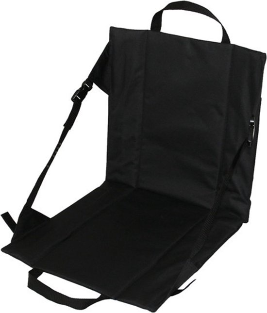 Vouwstoel / kussen - Zwart - Campingstoel - Festival - Picknick - Strandstoel - Folding Chair - Klapstoel - Outdoor - Waterdicht van Merkloos