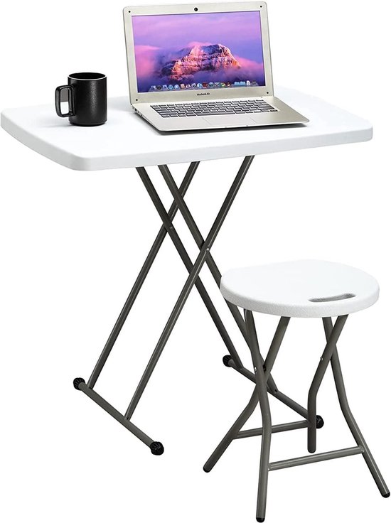 Vouwtafel 2.5FT/76cm HollyHOME Picknicktafel Hoogte Verstelbare Schraag Tafel voor Tuin BBQ Catering Party Keuken Outdoor Indoor camping table van HollyHOME