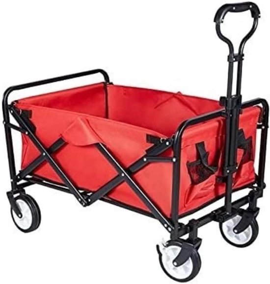 Vouwwagen Tuinwagen - Draagwagen Trolley - Boodschappen Vervoeren - Opvouwbaar Met Grote Capaciteit - 76 x 51 x 23 cm