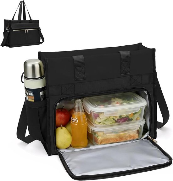 Vrouwelijke Lunch Tote Bag, Koeltas met 15.6 Inch Laptopcompartiment, Ideaal voor Werk, Weekend en Dagelijkse Gebruik met Verstelbare Schouderband en Meerdere Vakken