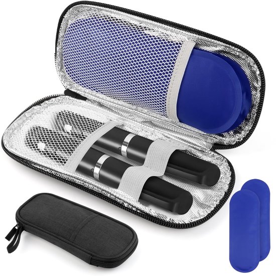 VT Goods - Draagbare Insuline Tas - Geïsoleerde Medische Hoes voor Reizen - Compact Formaat - Diabetische Opslag - Inclusief Gelzakken - Geschikt vo... van Merkloos
