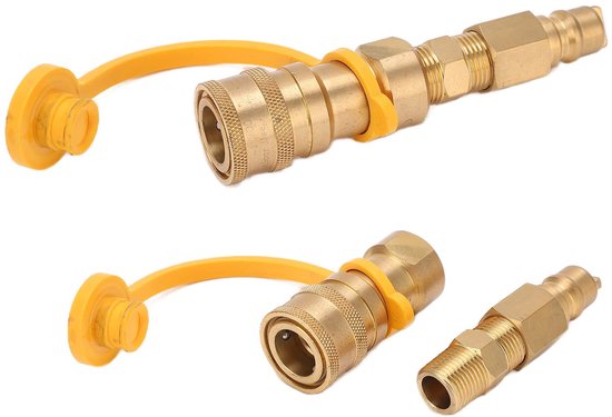 Vt products - Propaan Quick Release Fitting Adapter - Compacte Gas Quick Connect Adapter - Duurzaam en Betrouwbaar - 3/8in Messing Mannelijke - Perfec van Merkloos