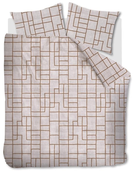 Vtwonen Pojagi dekbedovertrek - Lits-Jumeaux - 240x200/220 - Steenrood van Merkloos