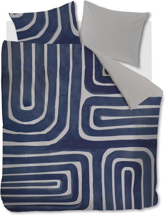 Vtwonen Tribe dekbedovertrek - Tweepersoons - 200x200/220 - Indigo van Merkloos