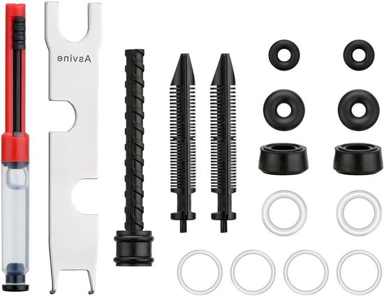 Vulpen Reparatie Kit - Zuiger Pakking Set - Schrijfinstrument Onderhoud - Uitgebreide Onderdelen - Zwart Wit Rood van Merkloos