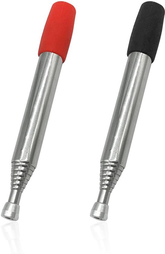 Vuurblazers - Roestvrij staal - Draagbaar en intrekbaar - Zwart en rood - Brandmaakaccessoires - Geschikt voor kamperen en barbecuefeeste