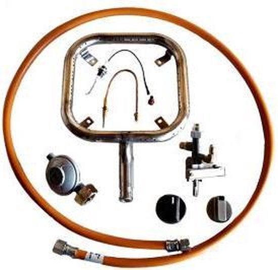 Vuurtafel brander set rvs vierkant van Happy Cocooning