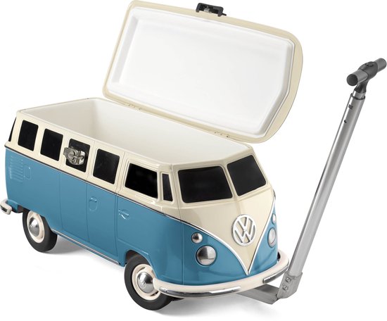VW Collection - Volkswagen T1 Bulli Bus Verrijdbare koelbox (26 l) - blauw van BRISA