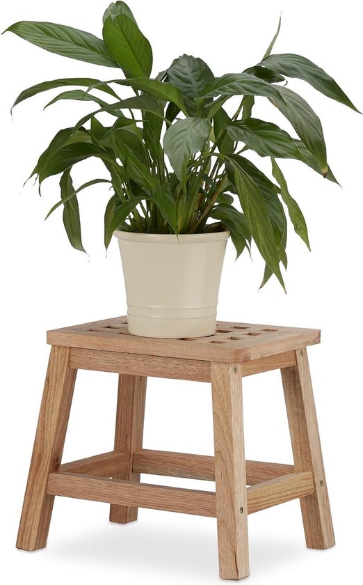 Walnotenhouten Opstapje Kruk - Houten Voetenbankje voor Bloemen - Planten - 255 x 295 x 22 cm van Merkloos