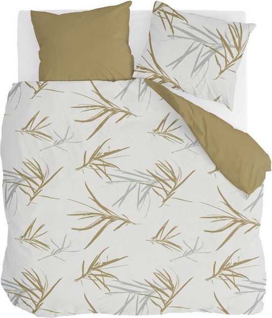 Walra Dekbedovertrek Remade Bamboo Grasses - 200x220 - 100% katoen - Honing Mosterd van Walra