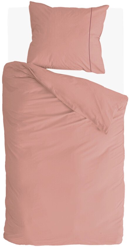 Walra Dekbedovertrek Remade Uni Essence - 140x220 - 100% katoen - Roze van Walra