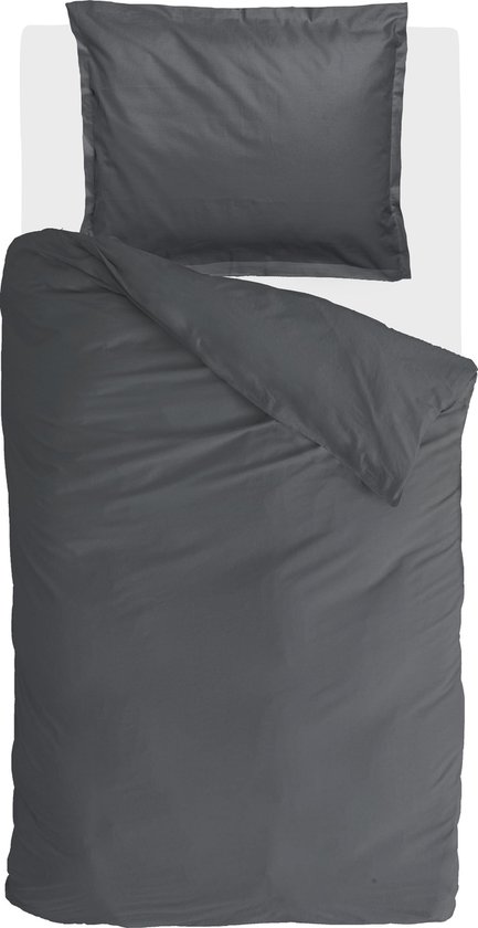 Walra Dekbedovertrek Vintage Satin - 140x220 - 100% Katoen - Antraciet van Walra