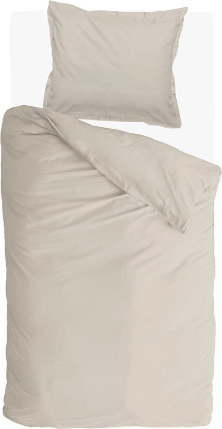 Walra Dekbedovertrek Vintage Satin - 140x220 - 100% Katoen - Zand van Merkloos