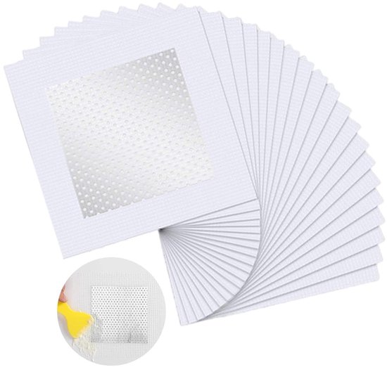 Wandreparatiepatch - Reparatieset Muur - Gaten Dichten - Zelfklevend Aluminium - 10x10 cm - Wit Zilver van Merkloos