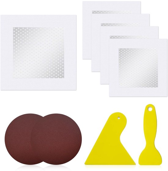 Wandreparatieset - Gaten Repareren - Muur Herstellen - Zelfklevende Aluminium Patch - 10x10 cm - Wit van Merkloos