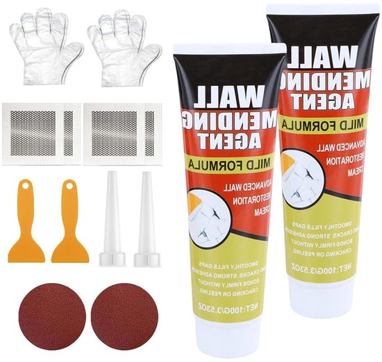 Wandreparatieset - Plamuurmassa Gatenvuller - Muur Schade Herstellen - Kant-en-klaar - 200 g - Wit van Merkloos