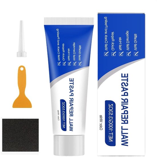 Wandreparatieset - Plamuurpasta Gaten - Muren Herstellen - Snelle Uitharding - 132 gram - Wit