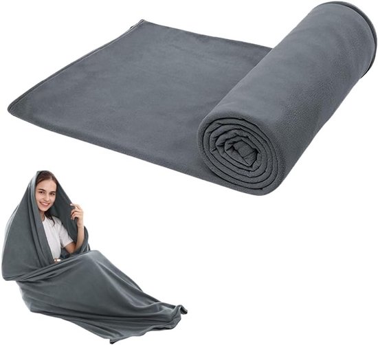 Warm en comfortabel slaapzak voor outdoor activiteiten, camping en wandelen - draagbare polar fleece, anti-pilling, ideaal voor binnen en buiten gebruik van Merkloos