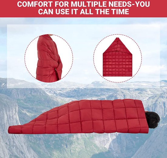 Warm outdoor blanket - campingdeken, warm, winter, waterafstotend, met donsvulling voor thuis, vliegtuigenreizen, camping, van Lightspeed Outdoors