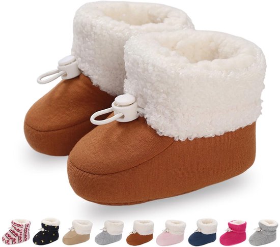 warme babyschoenen, winter, antislip, verstelbare sneeuwschoenen, loopschoenen, gevoerde thermische fleece, kruipschoenen, pantoffels, winterlaarzen, 0-18 maanden